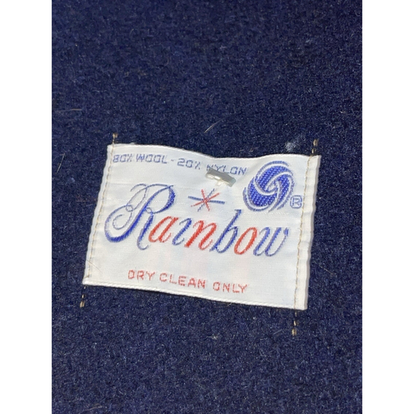 Vintage Wool Rainbow Brand Womens Navy Red Trimmed Military 60s Style Size Small - Picture 7 of 7